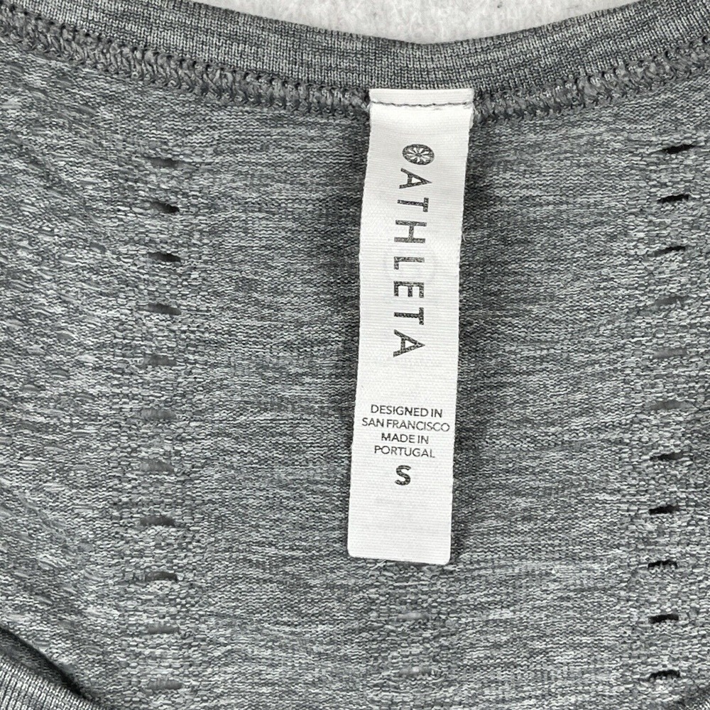 Athleta Shirt Womens Small Gray Foothill Seamless Long Sleeve Stretch Active Top - Picture 4 of 10